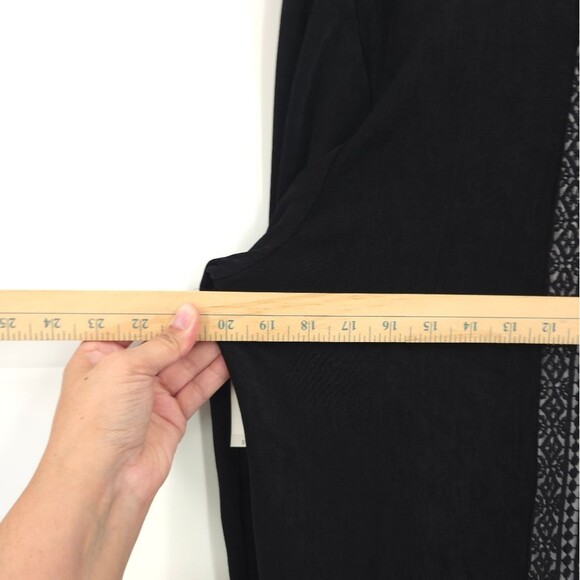 Chicos Travelers Lace Detail Cardigan Jacket Slinky Open Front Black NWT - Picture 12 of 16